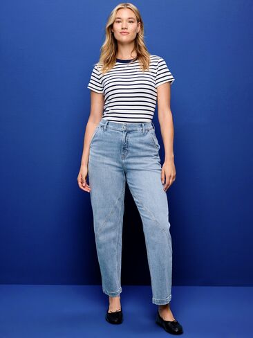 Old Navy High-Waisted Baggy Barrel Jeans - Vintage Surf in Kuwait