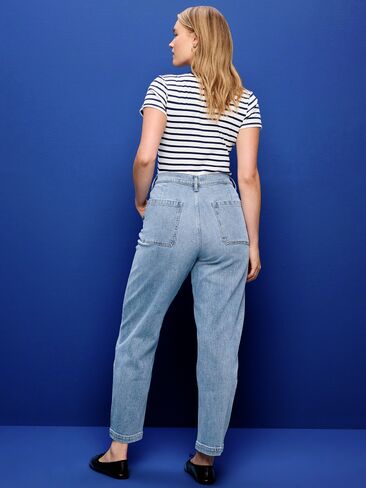 Old Navy High-Waisted Baggy Barrel Jeans - Vintage Surf in Kuwait
