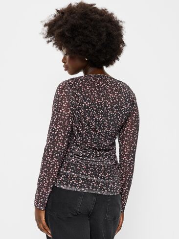 Old Navy Long-Sleeve Draped Mesh Top - Multi-Floral Top in Kuwait