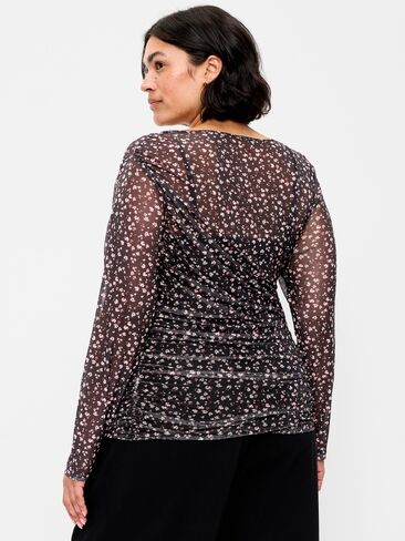 Old Navy Long-Sleeve Draped Mesh Top - Multi-Floral Top in Kuwait