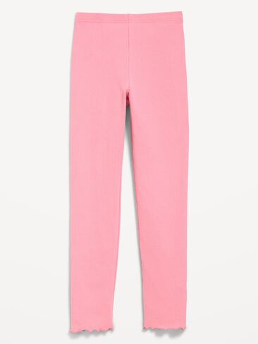 Old Navy Ribbed Lettuce-Edge Leggings for Girls - Pressed Flower in Kuwait
