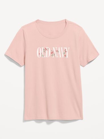 Old Navy EveryWear Crew-Neck Logo-Graphic T-Shirt - Powder Pink in Kuwait