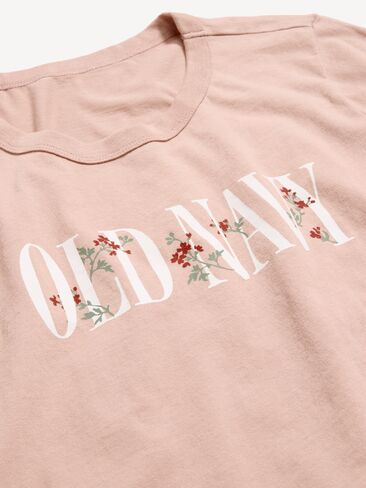 Old Navy EveryWear Crew-Neck Logo-Graphic T-Shirt - Powder Pink in Kuwait