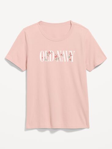 Old Navy EveryWear Crew-Neck Logo-Graphic T-Shirt - Powder Pink in Kuwait