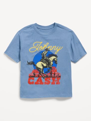 Old Navy Johnny Cash™ Oversized Unisex Graphic T-Shirt for Toddler - Naturalist Blue in Kuwait