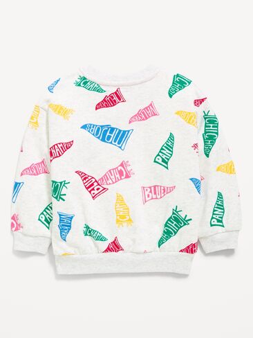 Old Navy Long-Sleeve Logo Graphic Sweatshirt for Toddler Girls - Medium Gray Heather in Saudi Arabia