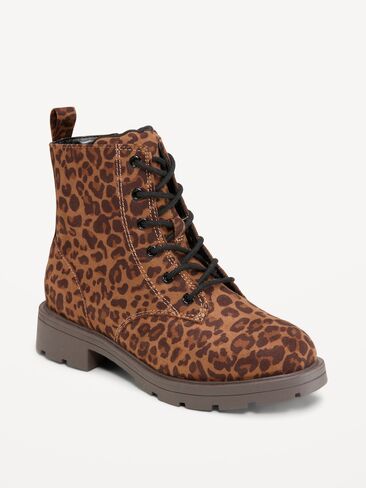 Old Navy Faux-Suede Combat Boots for Toddler Girls - Leopard in Kuwait