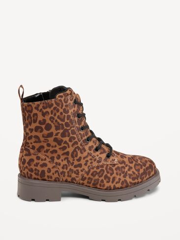 Old Navy Faux-Suede Combat Boots for Toddler Girls - Leopard in Kuwait