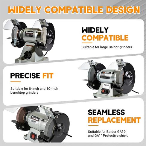 Universal Bench Grinder Shields - Sold as Pair | Eye Shield Mounting Assembly for 8-inch Baldor Bench Grinder (Black) in Kuwait