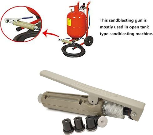 Sand Blaster Gun Contains 4pcs Ceramic Tips Abrasive Blaster Gun Nozzles Remove Paint,Stain,Rust,Grime on Surfaces in Kuwait