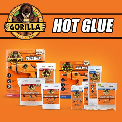 Gorilla Hot Glue Gun (Pack of 1) - Dual Temp Mini Size Hot Glue Gun with Precision Nozzle, Easy Squeeze Trigger, and Enhanced Safety Features for DIY, Craft, Repairs, and More in Kuwait