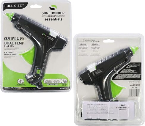 Surebonder Hot Glue Gun Full Size, Dual Temperature 40W Glue Gun for DIY, Craft, & Home Repair, Uses 7/16" Glue Sticks, Black in Kuwait
