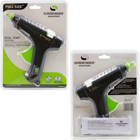 Surebonder Hot Glue Gun Full Size, Dual Temperature 40W Glue Gun for DIY, Craft, & Home Repair, Uses 7/16" Glue Sticks, Black in Kuwait