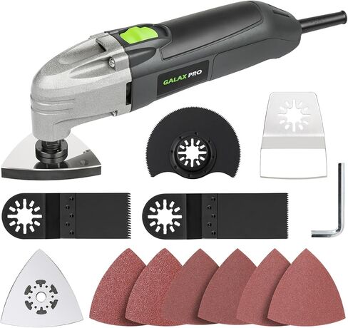 GALAX PRO 3.5A 6 Variable Speed Oscillating Multi Tool Kit with Quick Clamp System Change and 30pcs Accessories, Oscillating Angle:4° for Cutting, Sanding, Grinding in Kuwait