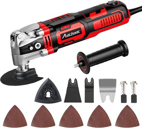 AVID POWER Oscillating Tool, 3.5-Amp Oscillating Multi Tool with 4.5° Oscillation Angle, 6 Variable Speeds and 11 pcs Saw Accessories, Auxiliary Handle in Kuwait