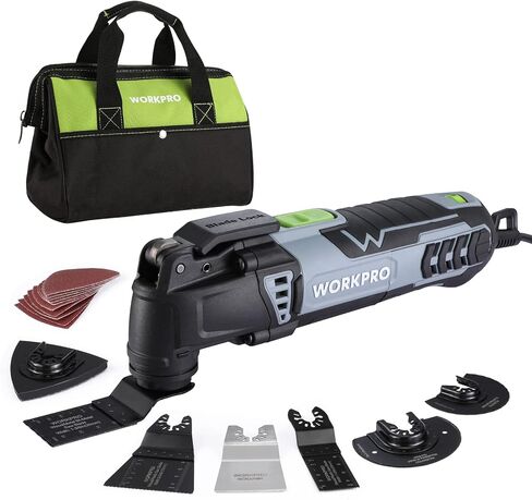 WORKPRO Oscillating Multi-Tool Kit for Christmas, 3.0 Amp Corded Quick-Lock Replaceable Oscillating Saw with 7 Variable Speed, 3° Oscillation Angle, 17pcs Saw Accessories, and Carrying Bag in Kuwait