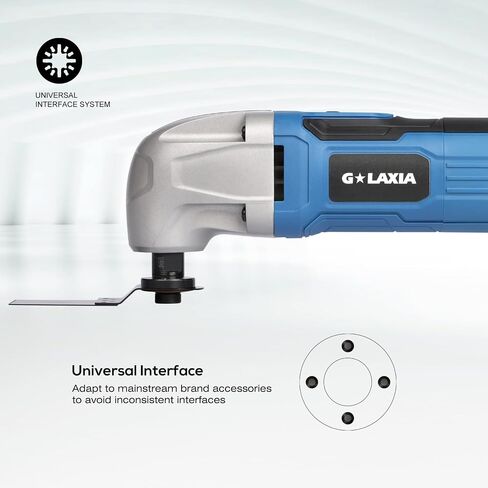 Oscillating Tool, 1.5A Oscillating Multi Tool with with 3° Oscillation Angle, 12 Piece Accessories Scraping, Grinding, Sanding, Cutting | 3° Oscillation Angle, 22000 OPM, Soft Rubber Grip, Compact Design, Versatile Power Tool for Home Improvement, Woodwor in Kuwait