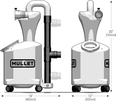 Mullet Cyclone Dust Collector, High-Speed Separator for Shop Vac | Reduce Clogged Filters, Cut-to-Fit PVC Fits Any Shop Vac, Separates Fine Dust & Heavy Debris in Kuwait