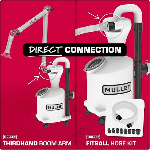 Mullet Cyclone Dust Collector, High-Speed Separator for Shop Vac | Reduce Clogged Filters, Cut-to-Fit PVC Fits Any Shop Vac, Separates Fine Dust & Heavy Debris in Kuwait