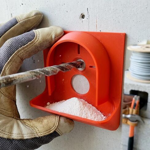 1Pc Drill Dust Collector, Practical Wall Drilling Dust Catcher with Anti-Dust Protective Cover, Clean & Accurate Drilling Tool for Construction, DIY Woodworking & Home Improvement (Red) in Kuwait