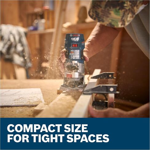 BOSCH PR20EVS Colt 1.0 HP Variable-Speed Palm Router - 5.6 Amp Motor, Soft Start, Constant ResponsCircuitry, Ergonomic Grip, Rugged Aluminum Base, Fixed, Quick-Clamp System, 1/4" Collet in Kuwait