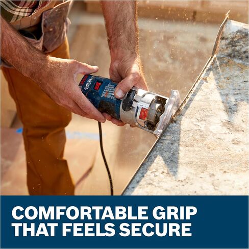 BOSCH PR20EVS Colt 1.0 HP Variable-Speed Palm Router - 5.6 Amp Motor, Soft Start, Constant ResponsCircuitry, Ergonomic Grip, Rugged Aluminum Base, Fixed, Quick-Clamp System, 1/4" Collet in Kuwait