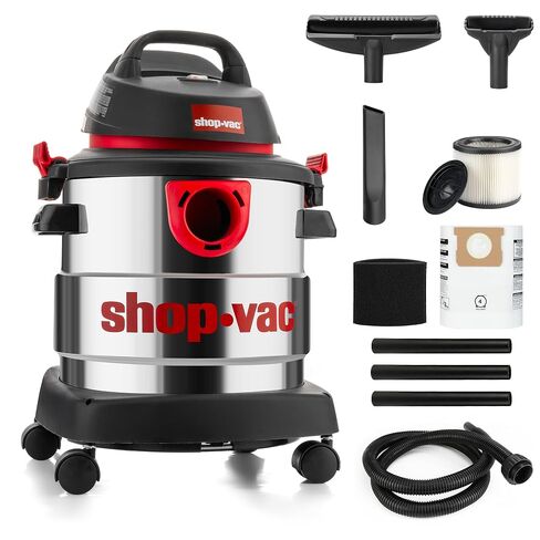 Shop-Vac 5989305 5 Gallon 4.5 Peak HP Wet/Dry Vacuum with Blower Function | Stainless Steel Tank, 1.25" x 7ft Hose, 6ft Cord, Ideal for Jobsite, Garage, Car & Workshop in Saudi Arabia