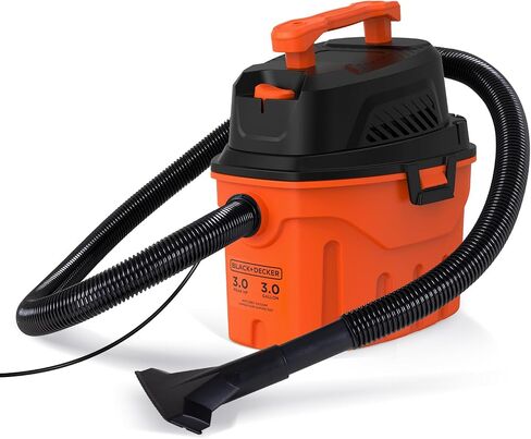 BLACK+DECKER Shop Vacuum Wet and Dry, Small Shop Vac with Accessories, 1 Gallon 1.5 Peak HP, Wall Mount Mini Vacuum for Garage, Home and Pet, 60CFM (BDXV18101P-1H) in Kuwait