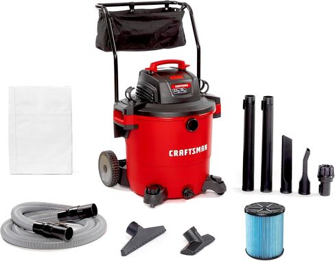 CRAFTSMAN CMXEVBE17595 16 Gallon 6.5 Peak HP Wet Dry Shop Vacuum | Heavy-Duty Wet and Dry Vac with Filter, Dust Bag, Hose and Attachments for Home Projects & Renovations in Saudi Arabia