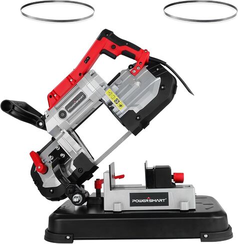 PowerSmart Portable Band Saw with Removable Alloy Steel Base, 10Amp 1100W Motor 5-Inch Deep Cut Bandsaw for Metal in Kuwait