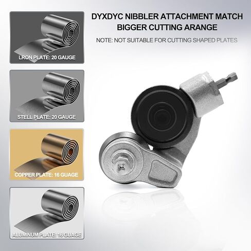 Metal Nibbler Drill Attachment - Electric Drill Shears Attachment Cutter Nibbler, Sheet Metal Cutter Tool Adapter, Specifically Designed for Cutting Flat Metal Sheets of 21 Gauge and Below in Kuwait