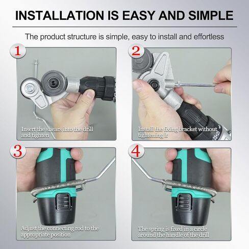Metal Nibbler Drill Attachment - Electric Drill Shears Attachment Cutter Nibbler, Sheet Metal Cutter Tool Adapter, Specifically Designed for Cutting Flat Metal Sheets of 21 Gauge and Below in Kuwait