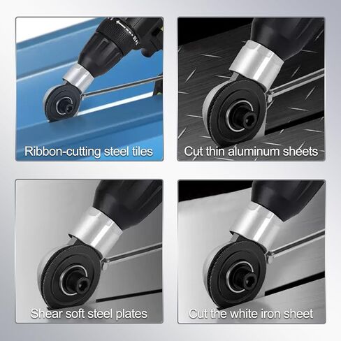 Metal Nibbler Drill Attachment - Electric Drill Shears Attachment Cutter Nibbler, Sheet Metal Cutter Tool Adapter, Specifically Designed for Cutting Flat Metal Sheets of 21 Gauge and Below in Kuwait