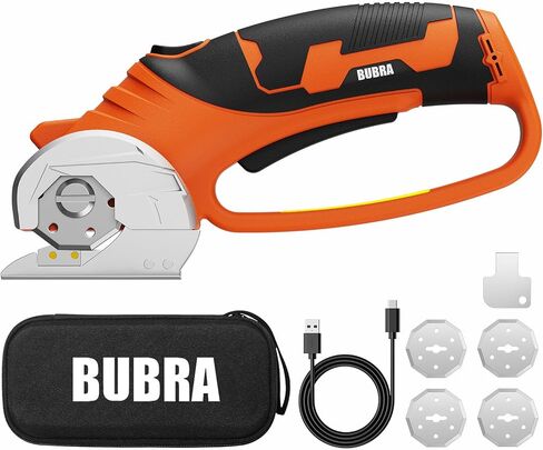 Cordless Electric Scissors for Cardboard Cutter with 4 SK5 Blades | 4V Electric Box Cutter, 1/3" Cutting Capacity, 2000mAh Battery, Power Cutter for Fabric Carpet Leather - Blue in Saudi Arabia