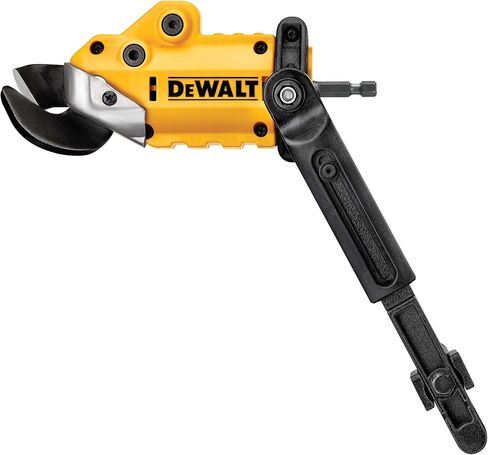 DEWALT Metal Shear/Cutter Drill Attachment, Impact Ready, 360 Degree Pivoting Head, Cuts 18GA Material (DWASHRIR)(Yellow, Black) in Kuwait