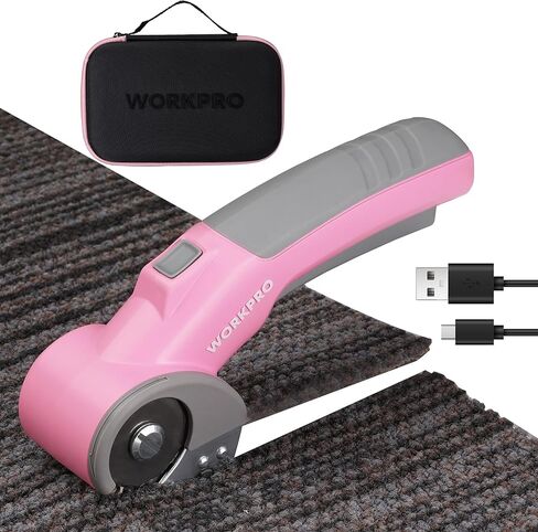 WORKPRO 4V Cordless Electric Scissors With 2 blades, Fabric, Leather, Carpet and Cardboard Cutter, 2000mAh Rechargeable Powerful shears with Storage Case in Kuwait