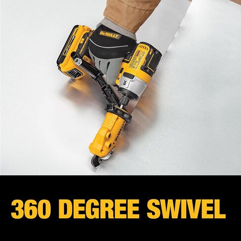 DEWALT Metal Shear/Cutter Drill Attachment, Impact Ready, 360 Degree Pivoting Head, Cuts 18GA Material (DWASHRIR)(Yellow, Black) in Kuwait