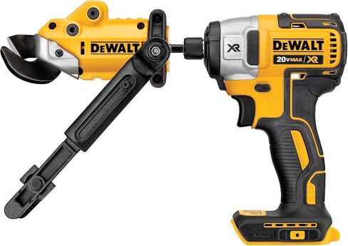 DEWALT Metal Shear/Cutter Drill Attachment, Impact Ready, 360 Degree Pivoting Head, Cuts 18GA Material (DWASHRIR)(Yellow, Black) in Kuwait