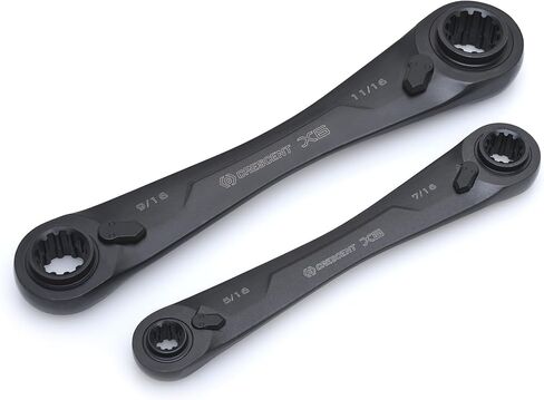 Crescent 2 Piece X6™ 4-in-1 Black Oxide Spline Ratcheting SAE Wrench Set - CX6DBS2 in Kuwait