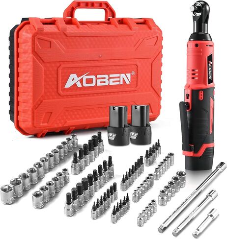 AOBEN Cordless Electric Ratchet Wrench Set, 3/8" 12V Power Ratchet Tool Kit With 2 Packs 2000mAh Lithium-Ion Battery And Charger in Kuwait