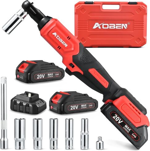 AOBEN Cordless Electric Ratchet Wrench Set, 3/8" 12V Power Ratchet Tool Kit With 2 Packs 2000mAh Lithium-Ion Battery And Charger in Saudi Arabia