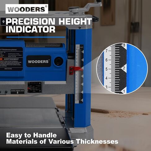 13-Inch Benchtop Thickness Planer, 15A Wood Planer with 4 HSS Blades, 2000W All Copper Motor, Overload Protection for Woodworking in Kuwait