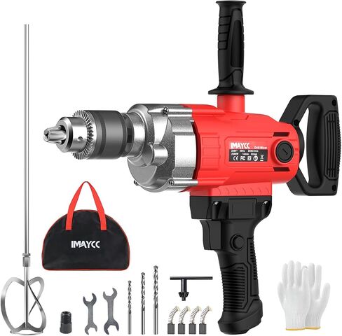 IMAYCC Cement Mixer, 2100W Electric Concrete Mixer with 6 Speed, 110V Handheld Mud Mixer for Motar,Paint, Grout, Plaster, Thinset,Fodder Stirring Tool in Kuwait