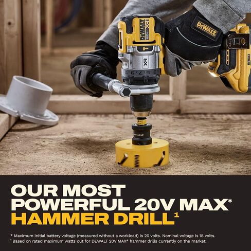 DEWALT 20V MAX XR 1/2 Inch Brushless Cordless Hammer Drill Kit with 8AH Battery and Charger, 3 Speed (DCD1007WW1) in Kuwait