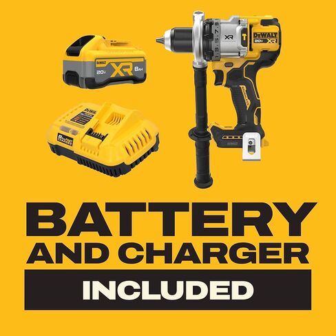 DEWALT 20V MAX XR 1/2 Inch Brushless Cordless Hammer Drill Kit with 8AH Battery and Charger, 3 Speed (DCD1007WW1) in Kuwait