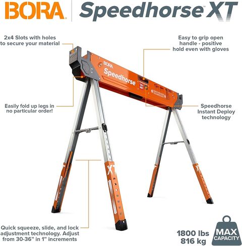 BORA Speedhorse XT Saw Horses 2 Pack Adjustable Folding Heavy Duty Sawhorse in Kuwait