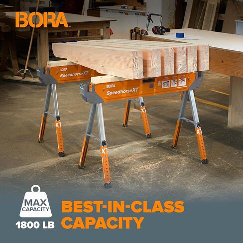 BORA Speedhorse XT Saw Horses 2 Pack Adjustable Folding Heavy Duty Sawhorse in Kuwait