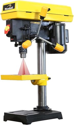WOODSKIL 8-Inch Benchtop Drill Press, 2.3 Amp 5-Speed with Laser Guide | 1/3 HP Induction Motor, 1/2-Inch Keyed Chuck, 2-Inch Spindle Stroke and 45° Beveling Cast Iron Drill Press Table in Kuwait
