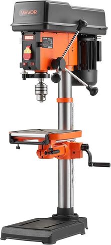 VEVOR 8 in Benchtop Drill Press, 2.5A Induction Motor, Tabletop Drilling Machine with 750/1140 / 1740/2340 / 3200 RPM Adjustable Speed, 0-45° Tilting Worktable, LED Work Light, for Wood Metal in Kuwait