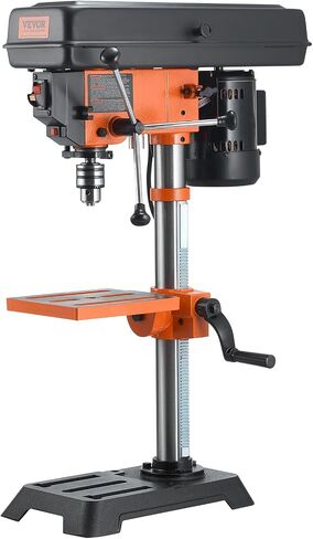 VEVOR Benchtop Drill Press, 3.2 Amp and 5-Speed Adjustable Drill Press with 10 in Swing, Cast Iron Frame, Worktable Tilts 0-45°, Ideal for Drilling Wood & Metal in Kuwait